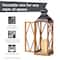 Glitzhome® Farmhouse Antique Diamond Wood & Metal Lanterns Set